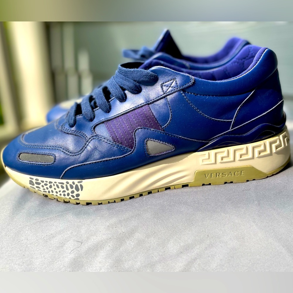 Men’s blue Versace leather shoes